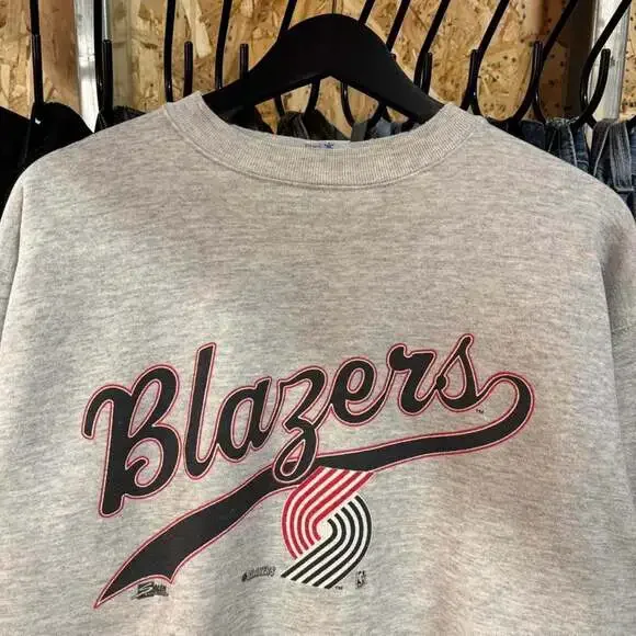 Vintage 90s Portland Trailblazers Salem Sportswear Crewneck Sweatshirt, Made in - Picture 2 of 7